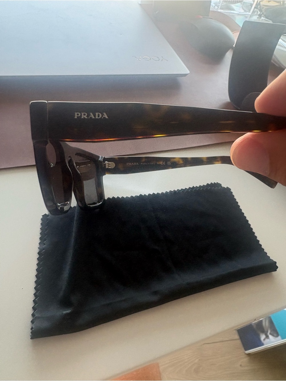 Prada Square Sunglasses in Dark Brown OPR 19WS - Picture 3 of 7